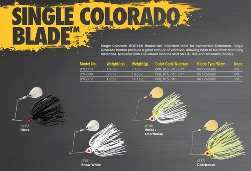 Miniatura 2 de Booyah Colorado Blade Spinner-Bait Bass Señuelo de pesca Blanco nieve