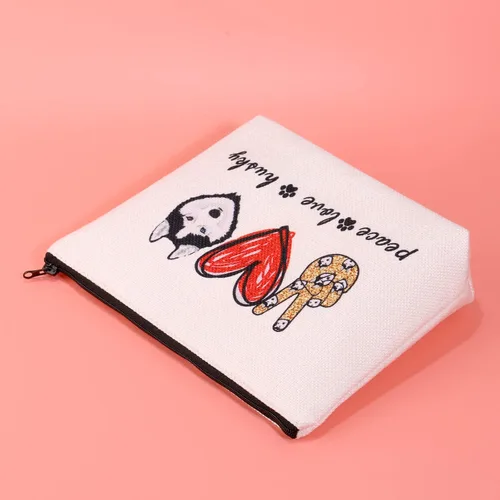 Miniatura 5 de JXGZSO Divertido perro husky regalo paz amor husky bolsa de cosméticos husky amante de perros regalo bolsa de maquillaje bolsa de cremallera