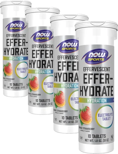 Miniatura 11 de NOW Sports Nutrition, efervescente efervescente-hidrato, suplemento de electrolitos, recuperación*, limón lima, 10 tabletas (paquete de 3)