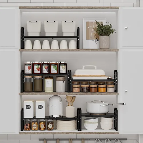 Miniatura 2 de Jojocross Estante expandible para organizador de gabinete, estante de especias apilable ajustable en la cocina y el baño más, encimera de encimera