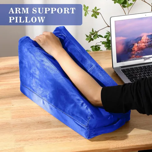 Miniatura 6 de Almohada de elevación de brazo Buryeah con 2 bolsillos, almohada de apoyo ergonómico suave para codo, cuña de descanso de brazo, regalos para brazo