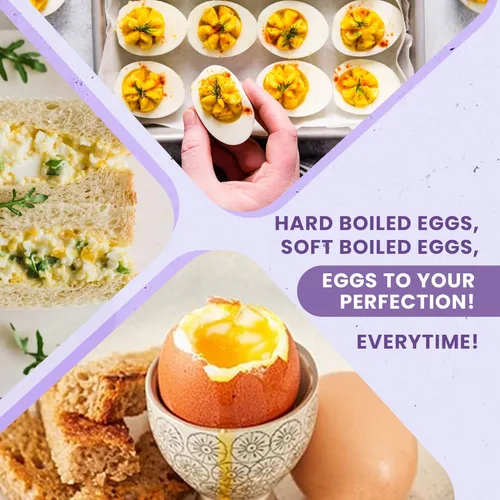 Miniatura 3 de Accesorio de silicona para hervir huevos, cocina 6 huevos a la vez, apto para lavavajillas, soporte para huevos duros, hace huevos duros o blandos
