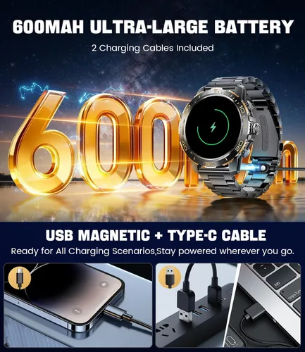 Miniatura 8 de LIGE Relojes inteligentes para hombres, marca/respuesta de llamada, reloj de fitness AMOLED de 1.43 pulgadas con monitor de frecuencia