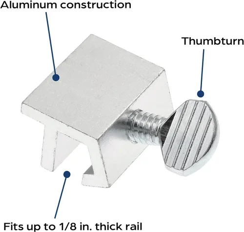 Miniatura 2 de Prime-Line U 9819 Aluminio, cerradura de seguridad para ventanas corredizas (paquete de 4)