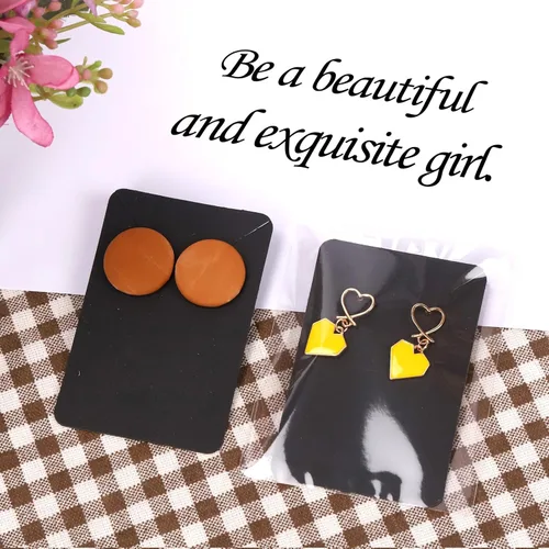 Miniatura 7 de Tanstic Juego de 300 tarjetas de aretes con parte trasera de aretes y bolsas autosellantes, soporte para tarjetas de aretes de 2.36 x 3.54 pulgadas