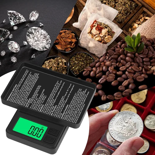 Miniatura 6 de Báscula de bolsillo digital 1000g x 0.01g, Diyife báscula de gramo portátil de precisión para joyería con cubierta protectora, apagado automático
