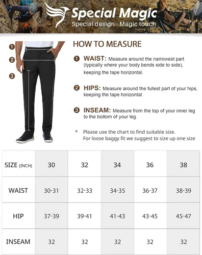 Miniatura 6 de SPECIALMAGIC Pantalones de golf elásticos para hombre, vestido de ajuste relajado, impermeable, casual, de secado rápido, pantalones de trabajo