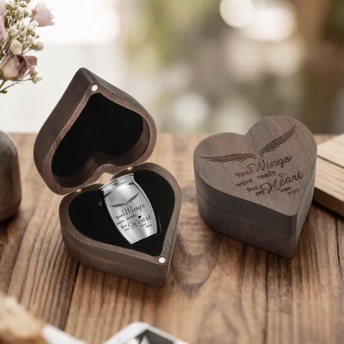 Miniatura 21 de Dletay Mini urnas para cenizas humanas, pequeñas urnas de cremación para hombres y mujeres, recuerdo de cenizas con caja cuadrada de madera de 1.18