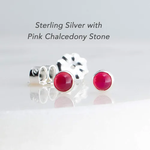 Miniatura 27 de Aretes pequeños de plata de ley para cartílago, tragus, hélix, múltiples piercings hipoalergénicos, piedra natal para mujer, juego de bisel