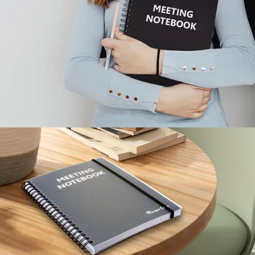 Miniatura 8 de Paquete de 2 cuadernos de notas de reuniones para organización del trabajo, cuadernos para tomar notas, planificador de trabajo, cuaderno A4 paquete