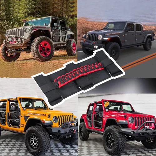 Miniatura 7 de Asas de agarre de barra estabilizadora, agarres de mano, accesorios, kits de agarre manual con paracord para Jeep Wrangler JL JK TJ YJ Gladiator