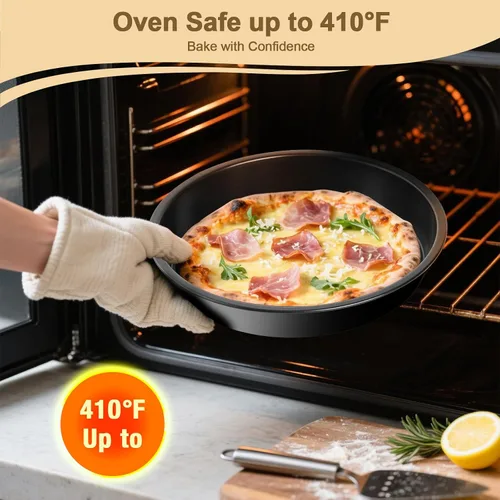 Miniatura 3 de Juego de utensilios para horno tostador de 5 piezas, sartenes compactas antiadherentes para horno pequeño, RV y cámper, incluye muffin, pan, pizza