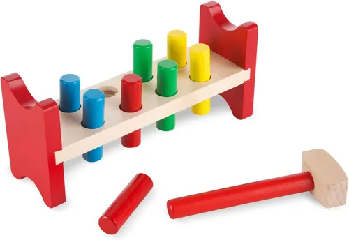 Miniatura 4 de Melissa & Doug Juguete de madera con martillo Pound-A-Peg de lujo certificado FSC