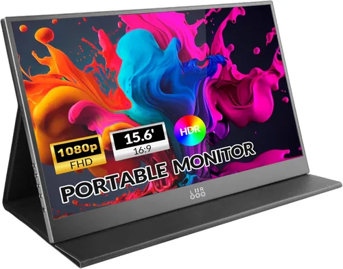 LR Monitor portátil, 15.6 pulgadas 1080P FHD ultra delgado monitor de viaje, USB-C HDMI segunda pantalla externa para laptop, MacBook Surface PC,