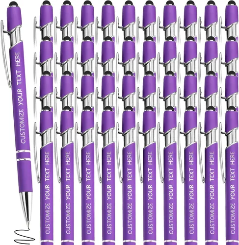 Miniatura 19 de Bolígrafos personalizados con lápiz óptico y grabado gratis, bolígrafos personalizados para negocios, graduación, aniversarios (hasta 500 unidades)