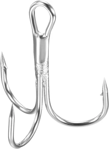 Miniatura 17 de PATIKIL Anzuelos de pescado agudos de acero al carbono, gancho de curva redondo afilado Gancho de púas triple para agua dulce y salada Blanco