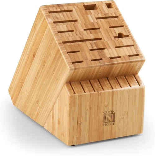 Miniatura 7 de Cook N Home - Bloque para guardar cuchillos de bambú, 19 ranuras
