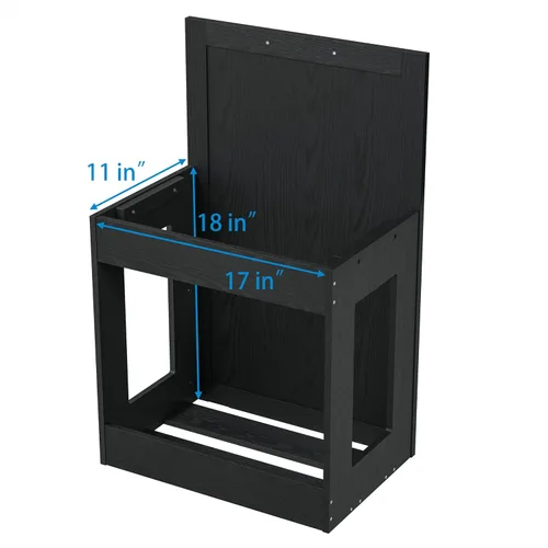 Miniatura 3 de UpWiew Armario de basura abatible con instalación rápida y función desodorizante, armario de basura de madera para comedor y cocina, color negro