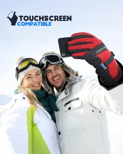 Miniatura 4 de VELAZZIO Guantes de esquí impermeables y transpirables, guantes de snowboard, 3M Thinsulate aislados cálidos guantes de nieve, para hombres y mujeres