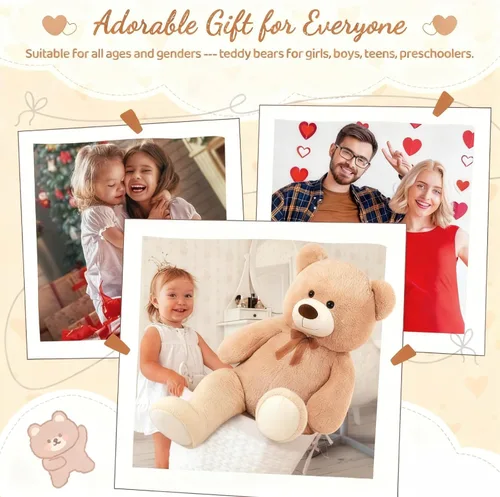 Miniatura 5 de Toys Studio Oso de peluche ultra suave de 51 pulgadas para niñas, gran oso de peluche, regalo de Navidad, Pascua, día de San Valentín, graduación