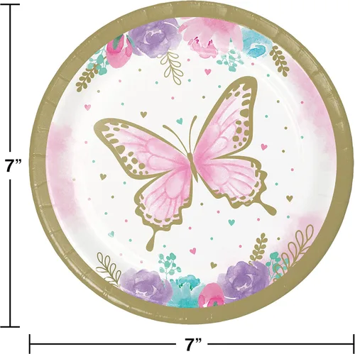 Miniatura 2 de Platos de postre de mariposa dorada, 8