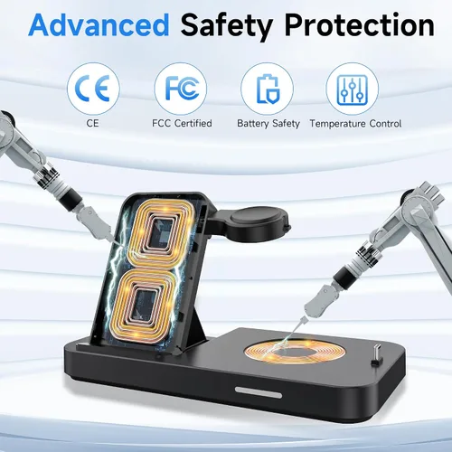 Miniatura 6 de Cargador inalámbrico para estación de carga Samsung, EWUONU Samsung 5 en 1, cargador inalámbrico rápido plegable para Samsung Galaxy S23 Ultra S22