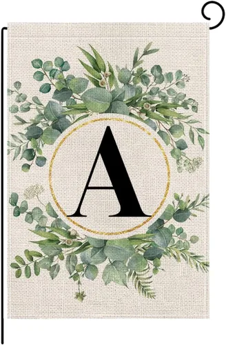 wyooxoo Bandera de jardín floral con monograma de letra A, de 12 x 18 pulgadas, doble cara para exteriores, familia, apellido, bandera inicial para Z