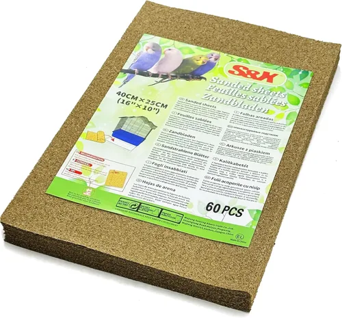 Miniatura 11 de S&X Papel de grava para jaula de pájaros, paquete de 30 forros de jaula de pájaros de 15 x 9.5 pulgadas, desechables para mejorar la higiene