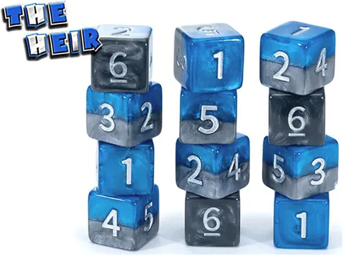 Miniatura 2 de Gate Keeper Games & Dice The Heir Dice Pack – Juego de dados de 12 piezas, Gate Keeper Games, 12d6 azul y gris D6