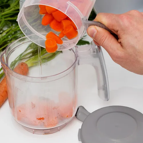 Miniatura 5 de Taza y cuchilla de repuesto con cesta de vapor para máquina de alimentos EVLA'S Baby - Gris