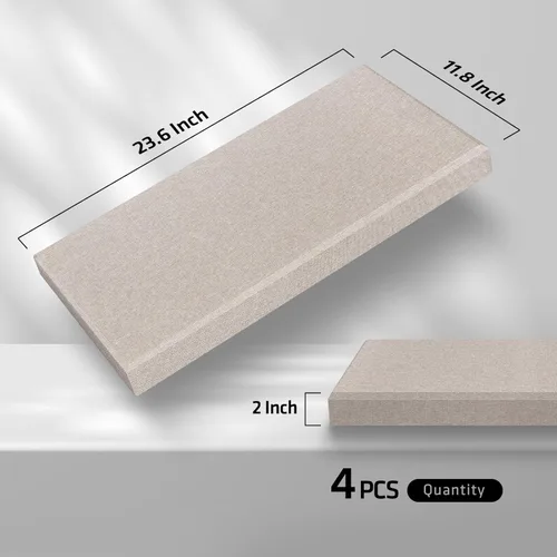 Miniatura 2 de UMIACOUSTICS 4 paneles acústicos, paneles acústicos de fibra de vidrio de 2 pulgadas de grosor, paneles de pared de sonido de fibra de vidrio de 2