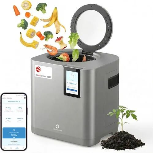 Airthereal Revive R800 - Compostador eléctrico inteligente WiFi de 5 litros, sin olor, autolimpiante, 3 modos para un compostaje eficiente, reduce