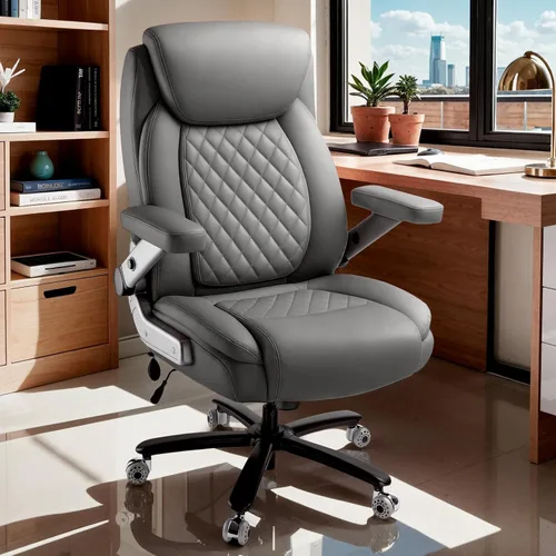 Miniatura 2 de Silla de oficina grande de 650 libras con brazos abatibles 5D, cómoda silla de escritorio ejecutiva grande y alta con cojín de resorte de bolsillo