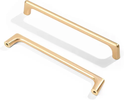 Miniatura 13 de Paquete de 4 tiradores dorados para cajones de gabinete, manijas doradas cepilladas para cajones de tocador, accesorios de gabinete de baño