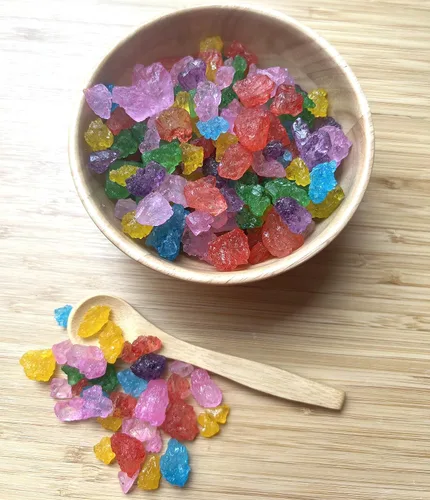 Miniatura 3 de SweetGlob Gemas grandes de caramelo de azúcar de roca antiguas, cristales de roca de azúcar en trozos (sabores surtidos, 1 libra)