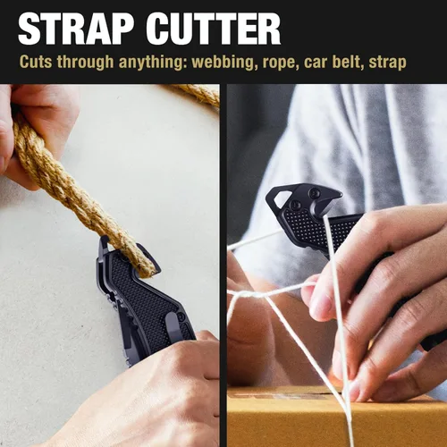 Miniatura 7 de GOOD WORKER Navaja de bolsillo legal con hoja dentada de 2.95 pulgadas, rompedor de vidrio, cortador de cinturón de seguridad, cuchillos plegables