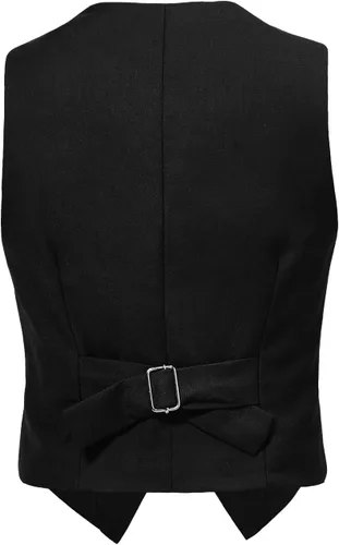Miniatura 2 de Visaccy Chaleco de traje formal con 3 botones para niños y niñas, marino