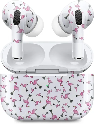 MightySkins - Fundas con purpurina brillante (paquete de 2) compatibles con Apple AirPods Pro 2 - Cool Flamingo | Acabado con purpurina protectora,