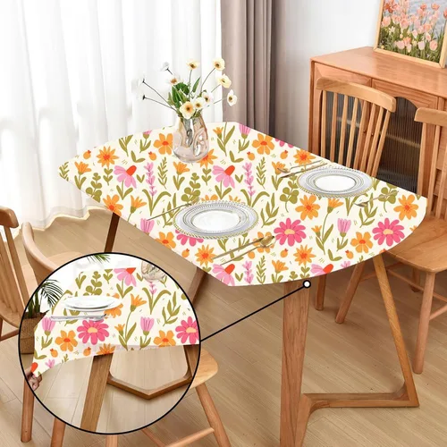 Miniatura 59 de Mantel ajustado blanco con elástico para mesas plegables de 48x48 pulgadas, manteles lavables y elásticos de elastano para mesas de cartas, manteles