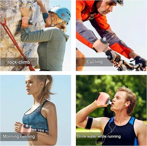 Miniatura 8 de Wrist - Botella de agua deportiva con correa de mano ajustable, 7 onzas, silicona suave, sin BPA, para hidratación, correr, escalar, ejercicio manos