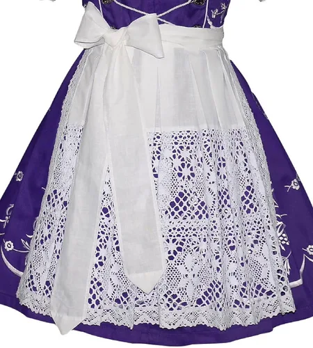 Miniatura 2 de Delantal corto alemán de encaje blanco para Dirndl
