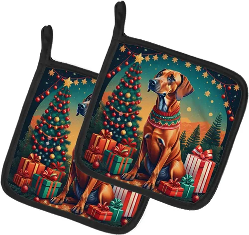 Miniatura 10 de Caroline's Treasures Fawn Pug - Par de soportes para ollas de Navidad, resistentes al calor, juego de ollas para horno, almohadillas calientes