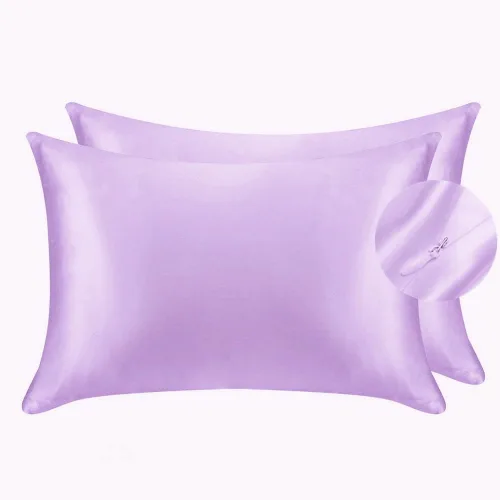 Miniatura 8 de Juwenin Bedding, funda de almohada de satén sedosa súper suave y lujosa con cremallera (funda de almohada de satén sedoso para el cabello), juego