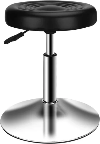 QiCheng & LYS - Taburete redondo de oficina, altura ajustable, taburete de 360 grados, para oficina, hogar, cocina, belleza, taburete sin ruedas,