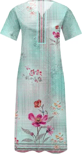 Miniatura 5 de Dress for Women Summer Casual Flowy Dress Split V Neck Short Sleeve Floral Print Pocket Midi Dresses
