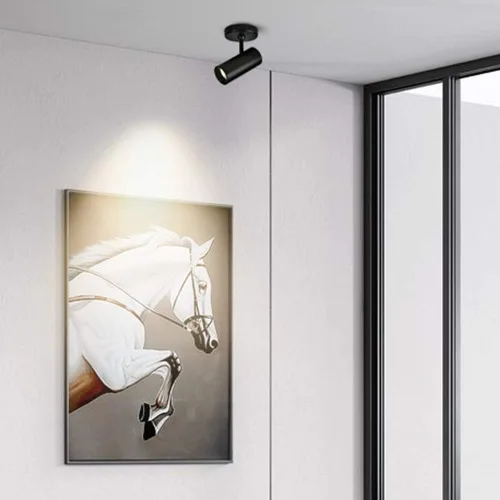Miniatura 5 de Aisilan - Foco de techo LED negro de 12 W, ajustable, 90 grados, antirreflejo, direccional, moderno, LED para interiores, vestíbulo, sala de estar