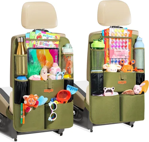 Miniatura 11 de SURDOCA Organizadores y almacenamiento de automóvil, organizador de asiento de automóvil mejorado con soporte para tableta de pantalla táctil de 11