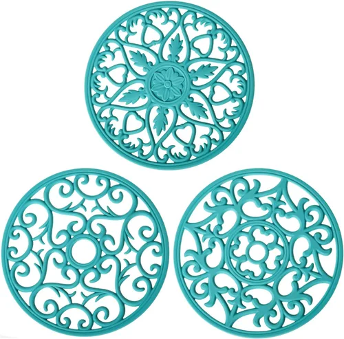 Miniatura 10 de Salvamanteles para platos calientes, salvamanteles de silicona para cocina, salvamanteles de silicona para ollas y sartenes calientes, soporte