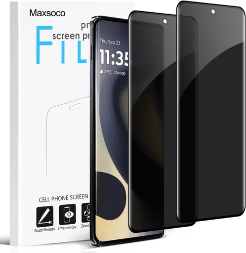 Miniatura 8 de Protector de pantalla de privacidad para Galaxy S21 Ultra, compatible con sensor de huellas dactilares, película suave adhesiva completa, 2 vías