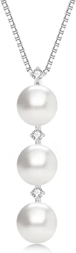 Miniatura 19 de Collar de perlas negras, blancas, doradas, grises para mujer, collar con colgante de plata esterlina, perlas cultivadas en agua salada auténticas